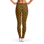 Gold And Black Orthodox Pattern Print Women's Leggings