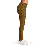 Gold And Black Orthodox Pattern Print Women's Leggings