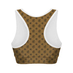 Gold And Black Orthodox Pattern Print Women's Sports Bra