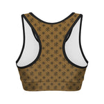 Gold And Black Orthodox Pattern Print Women's Sports Bra