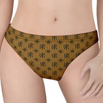 Gold And Black Orthodox Pattern Print Women's Thong