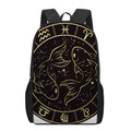 Gold And Black Pisces Sign Print 17 Inch Backpack
