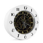 Gold And Black Pisces Sign Print Alarm Clock