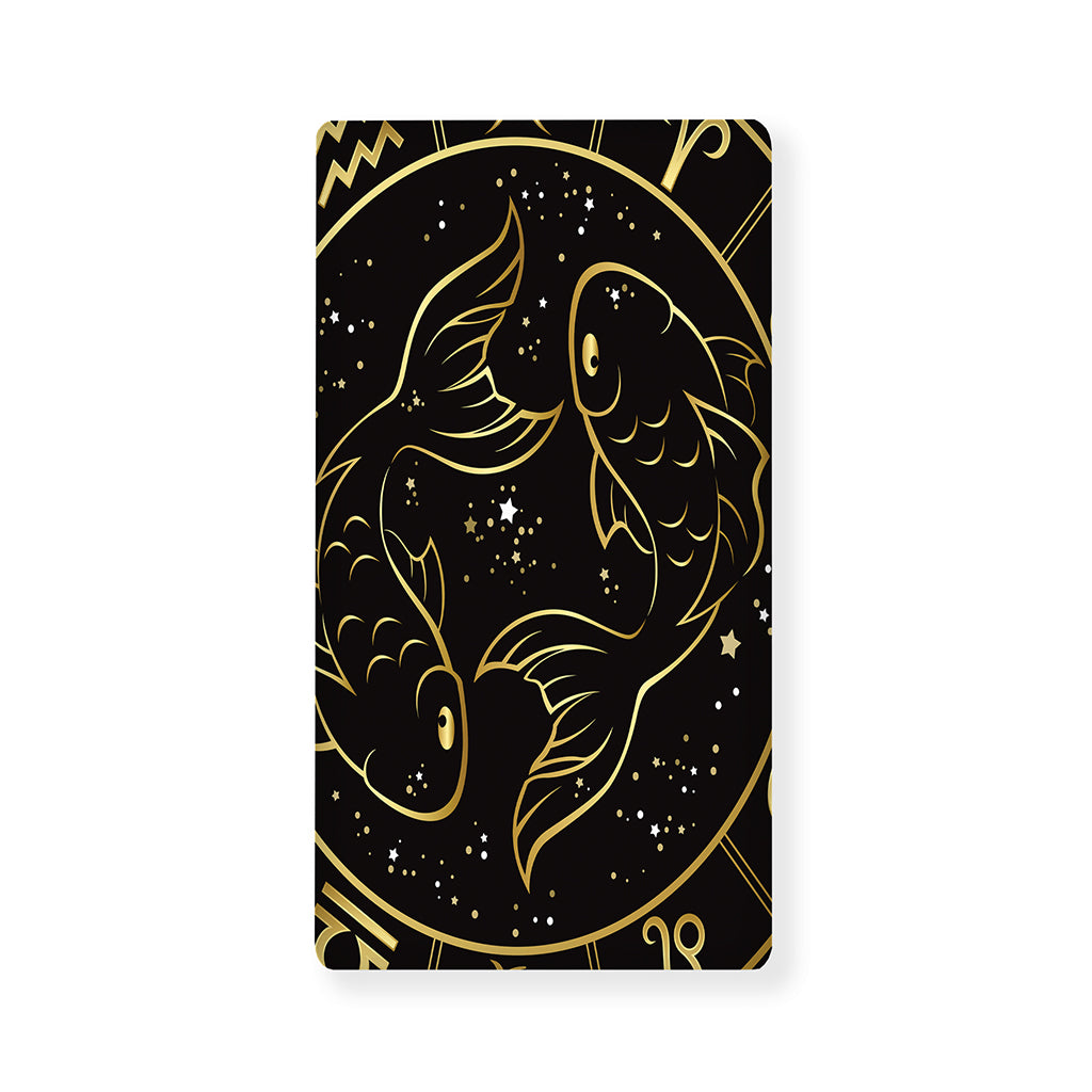 Gold And Black Pisces Sign Print Baby Crib Sheet