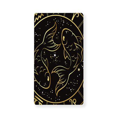 Gold And Black Pisces Sign Print Baby Crib Sheet