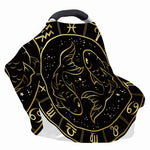 Gold And Black Pisces Sign Print Baby Seat Cover
