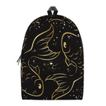 Gold And Black Pisces Sign Print Backpack