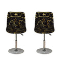 Gold And Black Pisces Sign Print Bar Stool Covers