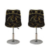 Gold And Black Pisces Sign Print Bar Stool Covers