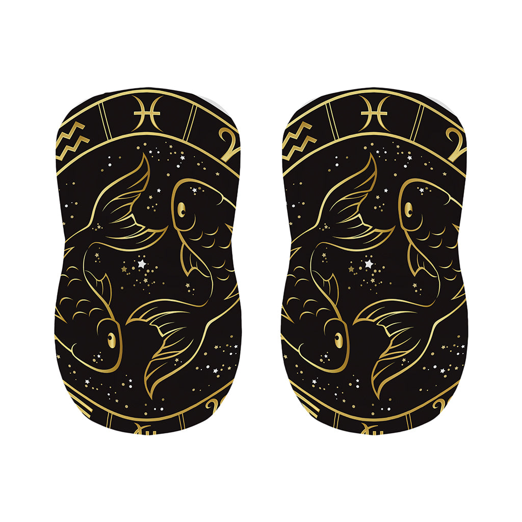 Gold And Black Pisces Sign Print Bar Stool Covers