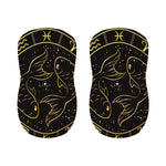 Gold And Black Pisces Sign Print Bar Stool Covers