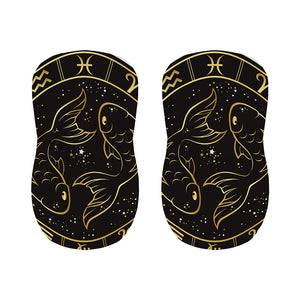 Gold And Black Pisces Sign Print Bar Stool Covers