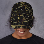 Gold And Black Pisces Sign Print Baseball Cap