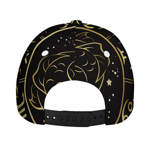 Gold And Black Pisces Sign Print Baseball Cap