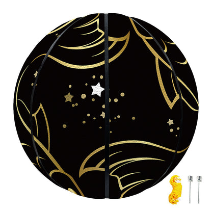 Gold And Black Pisces Sign Print Basketball
