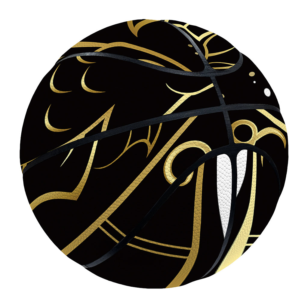 Gold And Black Pisces Sign Print Basketball