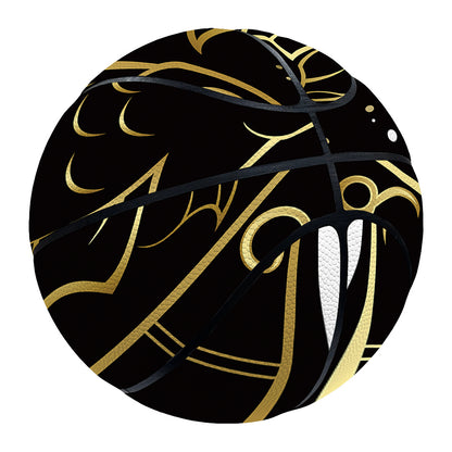 Gold And Black Pisces Sign Print Basketball