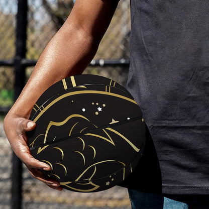 Gold And Black Pisces Sign Print Basketball