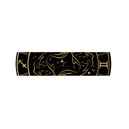 Gold And Black Pisces Sign Print Bed Runner
