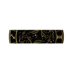 Gold And Black Pisces Sign Print Bed Runner