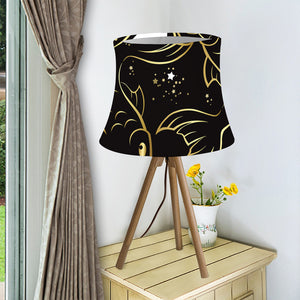 Gold And Black Pisces Sign Print Bell Lamp Shade