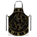 Gold And Black Pisces Sign Print Bib Apron With Pocket