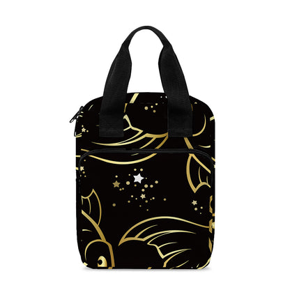 Gold And Black Pisces Sign Print Bible Tote Bag