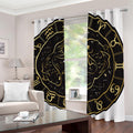 Gold And Black Pisces Sign Print Dimout Grommet Curtains