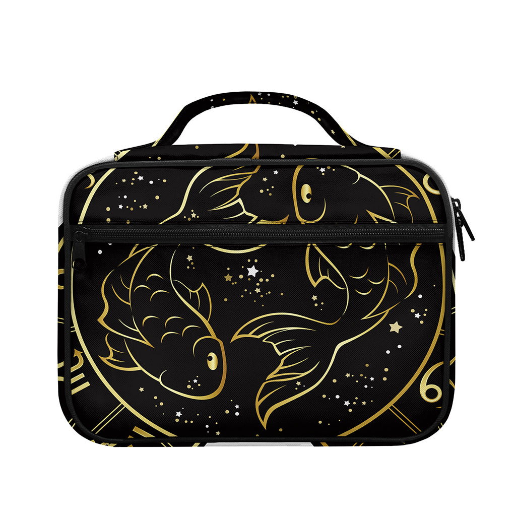 Gold And Black Pisces Sign Print Briefcase Bible Bag