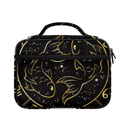 Gold And Black Pisces Sign Print Briefcase Bible Bag