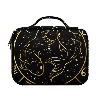 Gold And Black Pisces Sign Print Briefcase Bible Bag