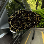 Gold And Black Pisces Sign Print Car Side Mirror Covers