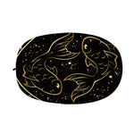 Gold And Black Pisces Sign Print Car Side Mirror Covers