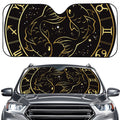 Gold And Black Pisces Sign Print Car Windshield Sun Shade
