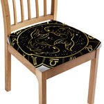 Gold And Black Pisces Sign Print Chair Cushion Cover