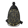 Gold And Black Pisces Sign Print Sling Bag