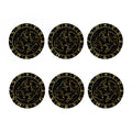 Gold And Black Pisces Sign Print Coaster Set