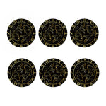 Gold And Black Pisces Sign Print Coaster Set