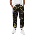 Gold And Black Pisces Sign Print Cotton Sweatpants