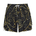 Gold And Black Pisces Sign Print Cotton Shorts