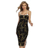 Gold And Black Pisces Sign Print Cross Back Cami Dress