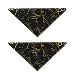 Gold And Black Pisces Sign Print Dog Bandana