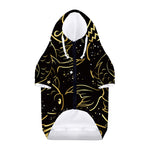 Gold And Black Pisces Sign Print Dog Zip Up Hoodie