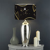 Gold And Black Pisces Sign Print Drum Lamp Shade