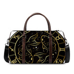 Gold And Black Pisces Sign Print Duffle Bag