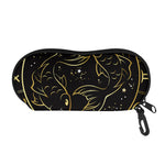 Gold And Black Pisces Sign Print Glasses Case