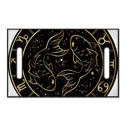 Gold And Black Pisces Sign Print Golf Cart Seat Cover