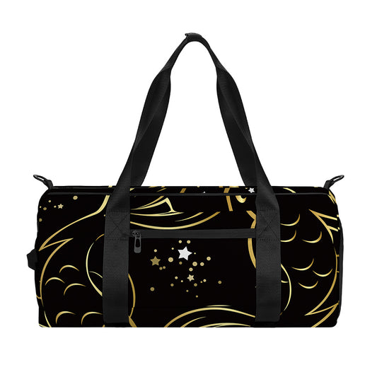 Gold And Black Pisces Sign Print Gym Bag
