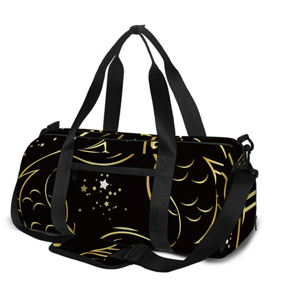 Gold And Black Pisces Sign Print Gym Bag