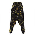 Gold And Black Pisces Sign Print Hammer Pants